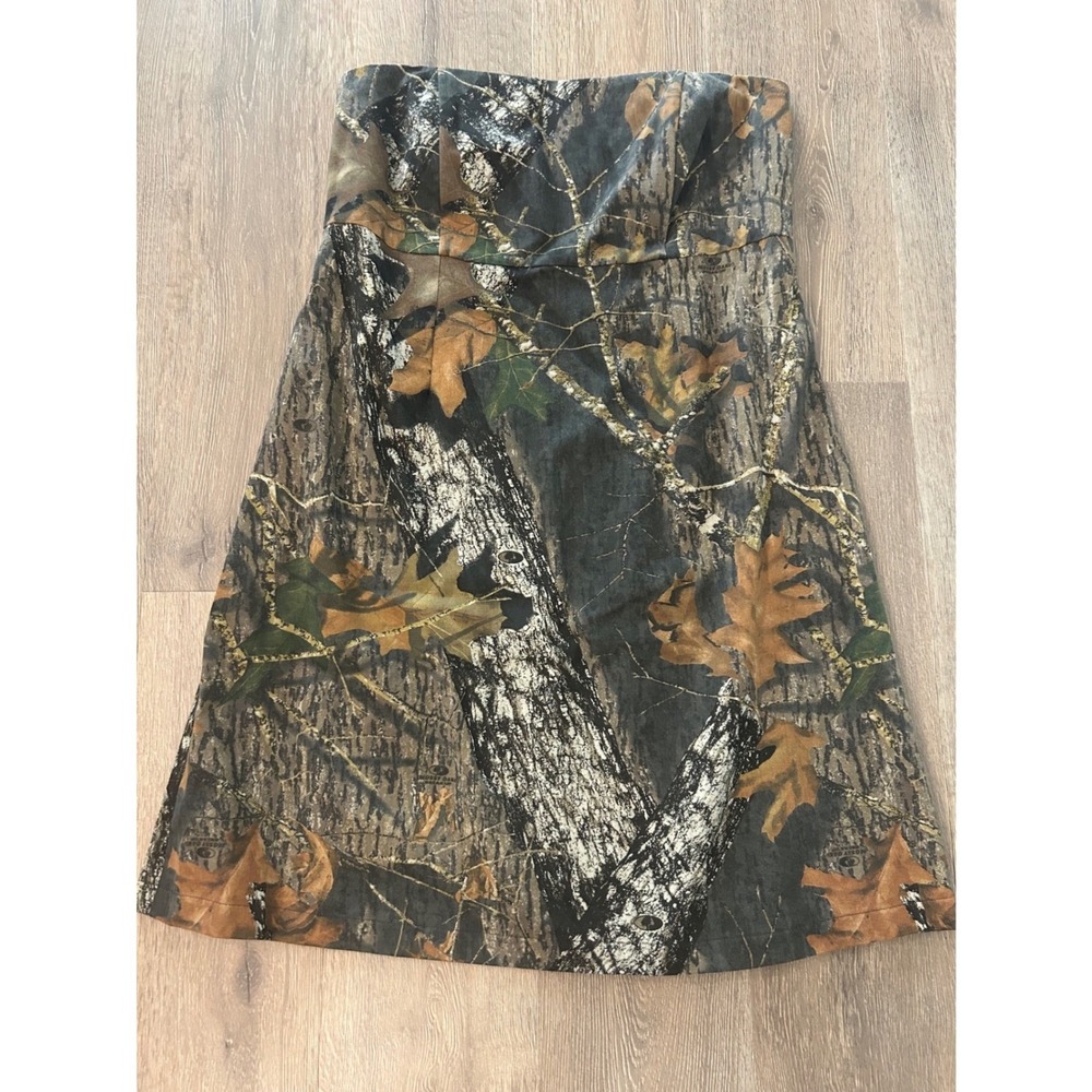 Mossy Oak Camo Strapless Dress Womens Large Break Up Infinity A-Line Country - Picture 2 of 12